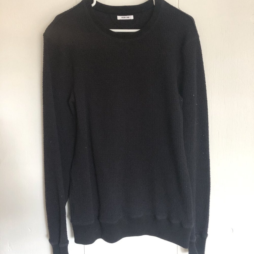 Helmut Lang Large Black Crinkle Sweatshirt